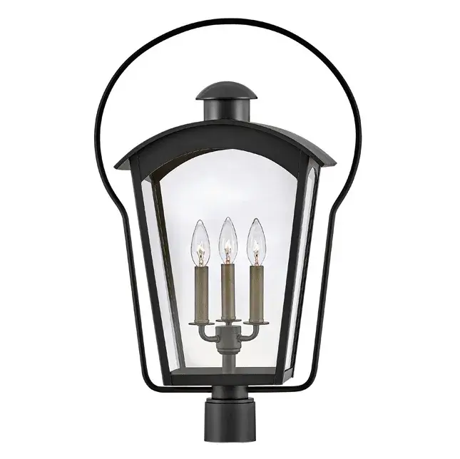 Yale LED Post Top or Pier Mount Lantern in Black