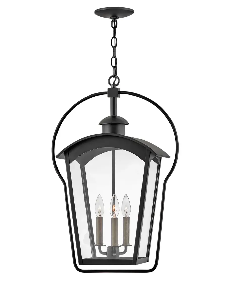 Yale LED Hanging Lantern in Black