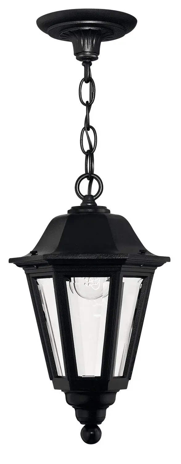 The Manor House LED Hanging Lantern combines timeless design with modern LED efficiency. Its cast aluminum construction and clear beveled glass panels create an elegant outdoor lighting solution that's built to last.