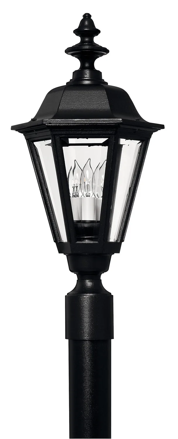 Manor House LED Post Top or Pier Mount Lantern in Black