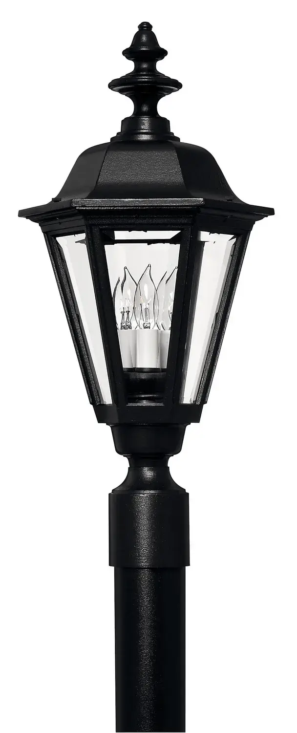 Manor House LED Post Top or Pier Mount Lantern in Black