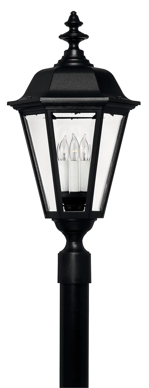 Manor House LED Post Top or Pier Mount Lantern in Black