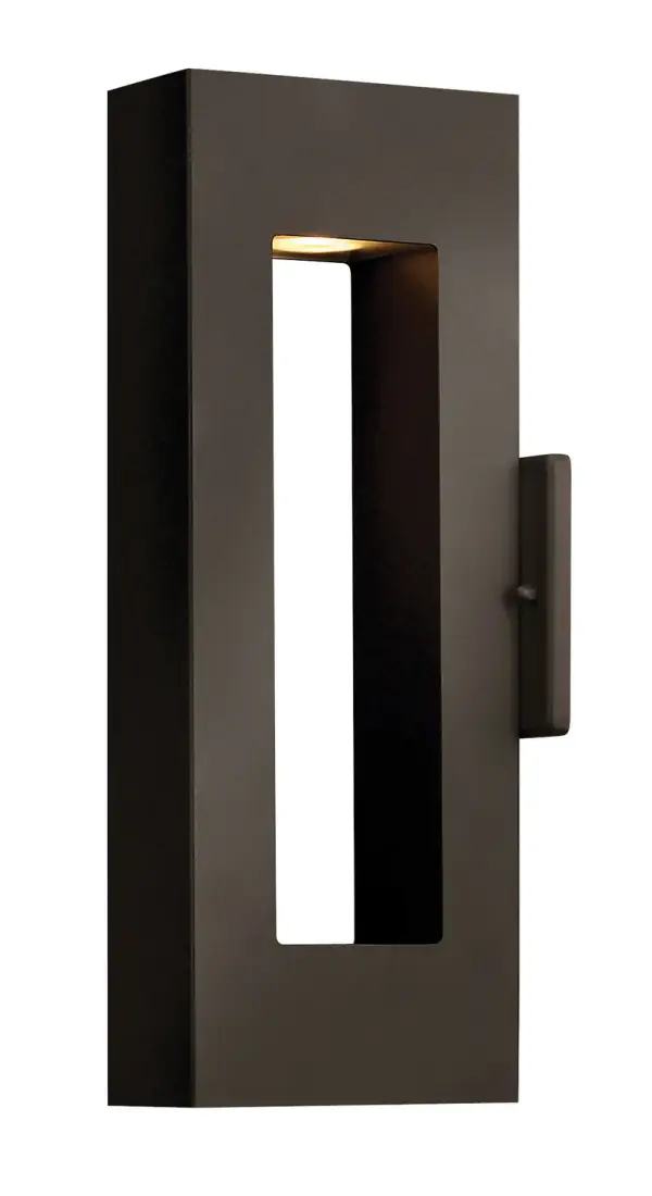 The Atlantis LED wall sconce delivers modern minimalist design with impressive functionality. Its integrated LED system provides 1200 lumens of warm 3000K light with exceptional 96 CRI color rendering, perfect for architectural lighting.