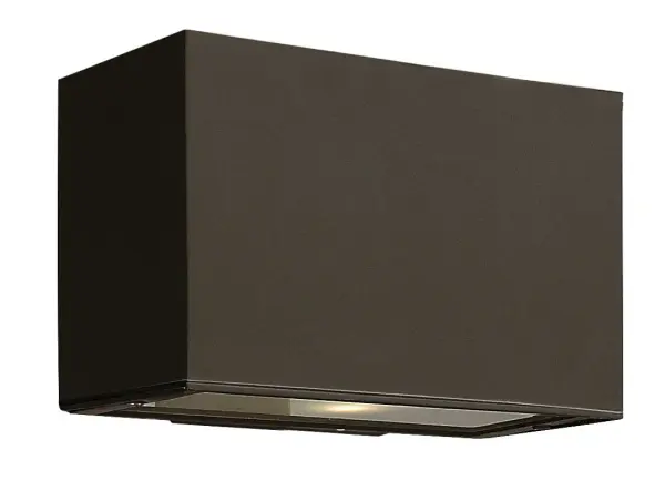 The Atlantis LED wall mount delivers modern minimalist design with integrated LED technology and exceptional wet-rated durability. Its compact 9-inch profile and etched lens provide sophisticated illumination for contemporary exteriors.