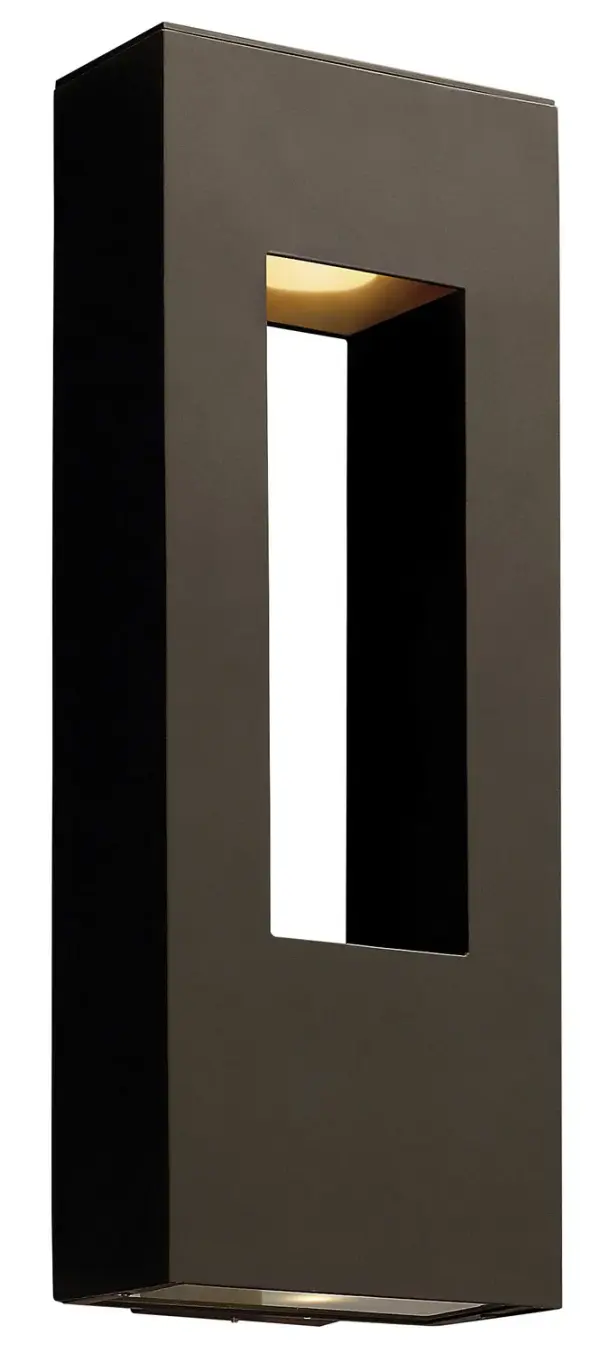 The Atlantis LED wall sconce delivers minimalist sophistication with bold, clean lines perfect for modern architecture. Its integrated LED technology, wet-rated durability, and ADA compliance make it ideal for both residential and commercial outdoor applications.