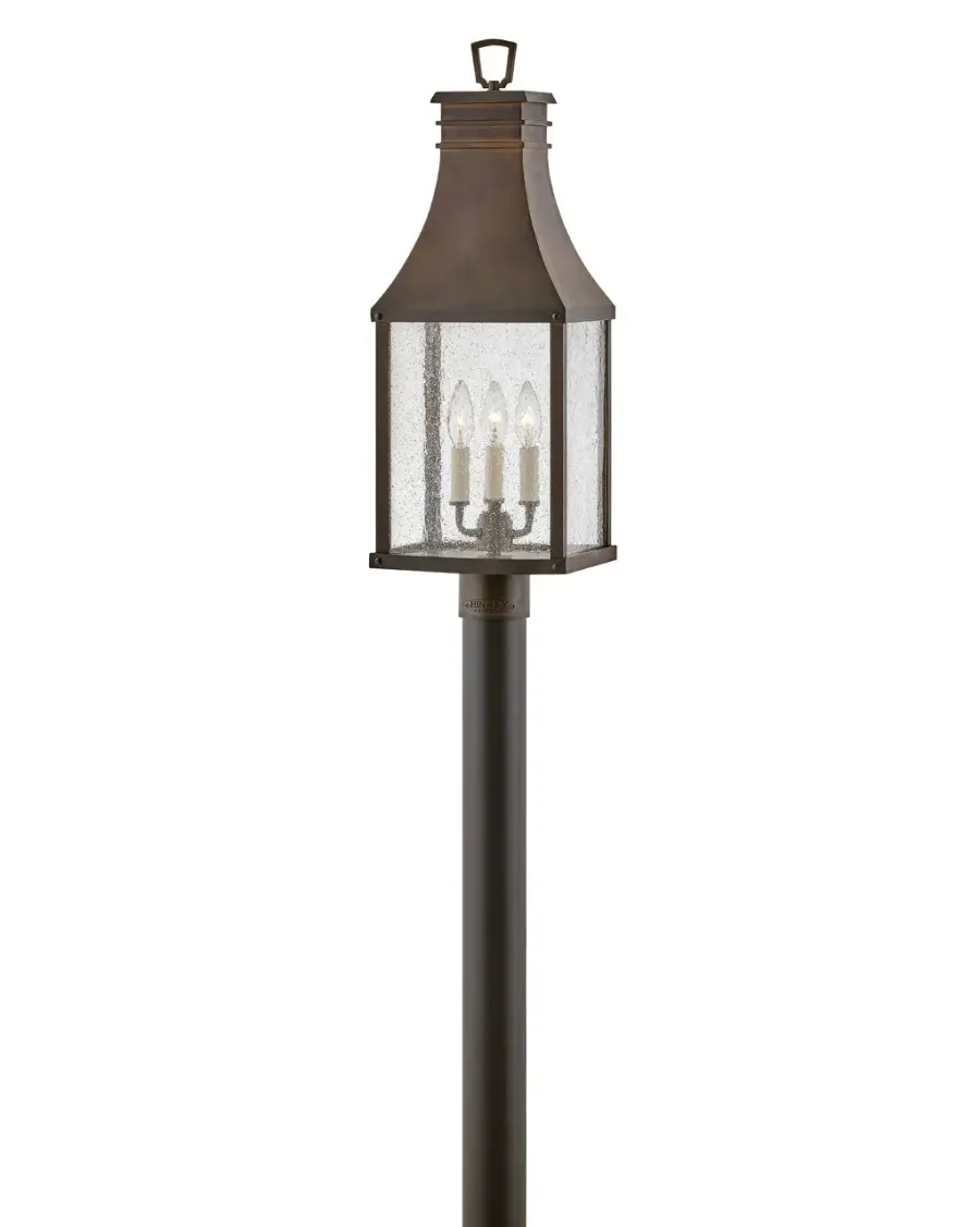 Beacon Hill LED Post Top Lantern in Blackened Copper