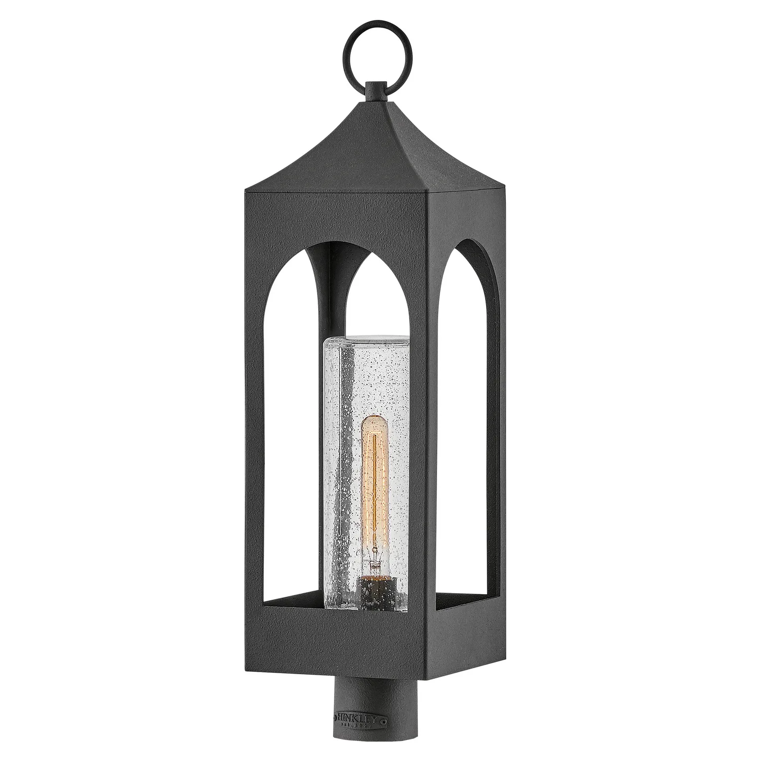 Amina LED Post Top or Pier Mount Lantern in Distressed Zinc
