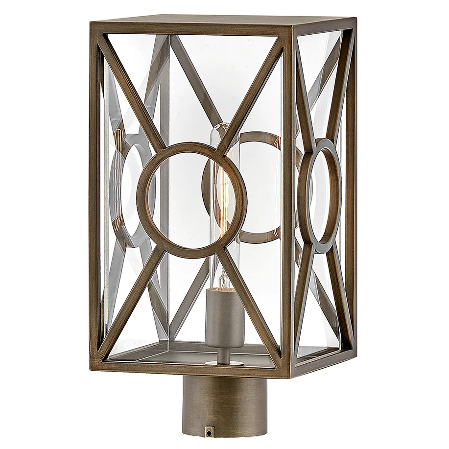 Brixton LED Post Top or Pier Mount Lantern in Burnished Bronze