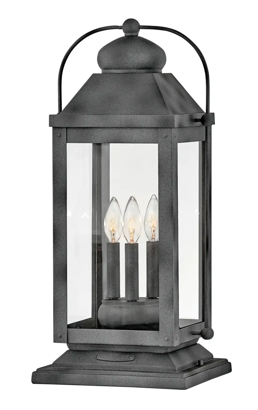 Anchorage LED Pier Mount in Aged Zinc