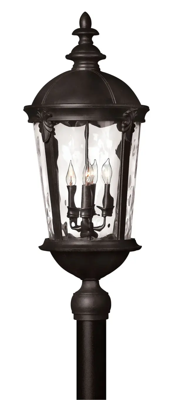 The Windsor LED Post Lantern combines classic lantern styling with modern LED technology. Cast aluminum construction with decorative detailing and clear water glass panels creates a majestic outdoor presence.
