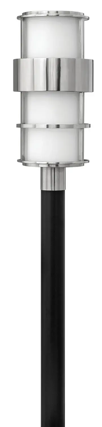 The Saturn LED Post Lantern delivers striking modern aesthetics with its intersecting stainless steel lines and etched opal glass. Energy-efficient LED technology and wet-rated construction make it ideal for coastal and high-moisture environments.
