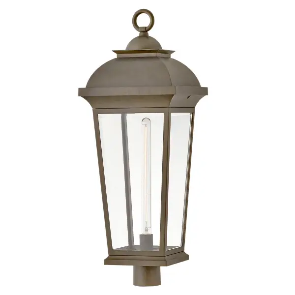 The Hawthorne LED Post Mount combines timeless architectural charm with contemporary energy efficiency. Its tapered frame, oversized curved roof, and clear beveled glass create an inviting glow perfect for traditional and transitional exteriors.