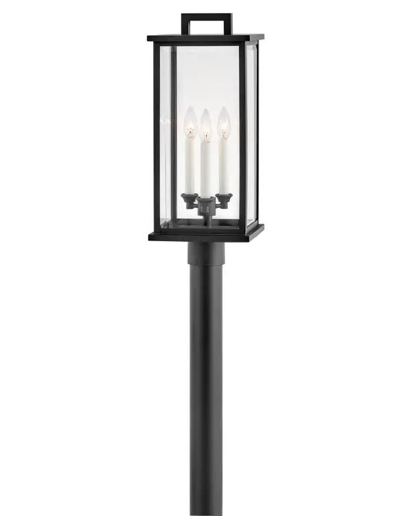 Weymouth LED Post Top or Pier Mount Lantern in Black