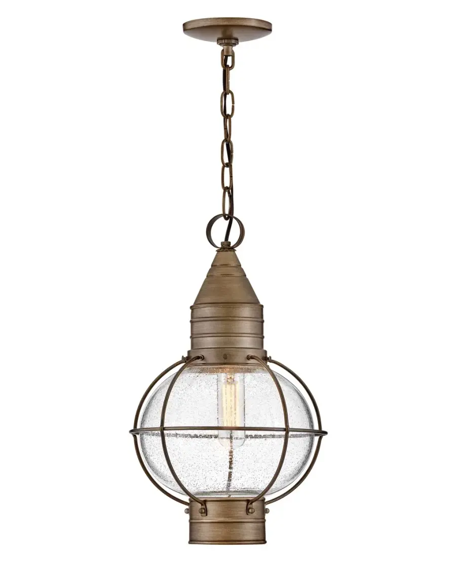 Cape Cod LED Hanging Lantern in Burnished Bronze