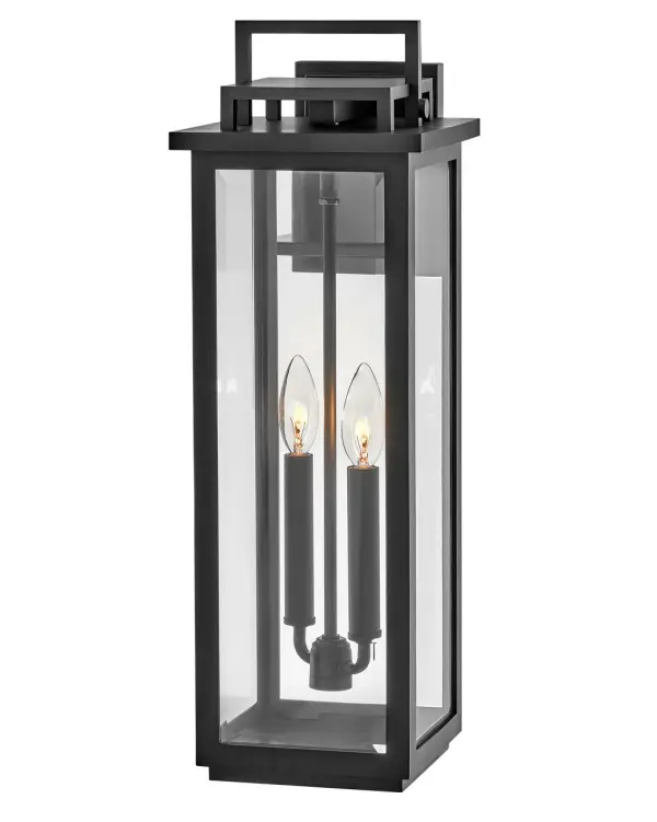 The Winthorpe combines clean transitional lines with coastal durability. Its beveled glass panels beautifully refract light while the composite construction and anti-fade finish ensure long-lasting performance in outdoor environments.