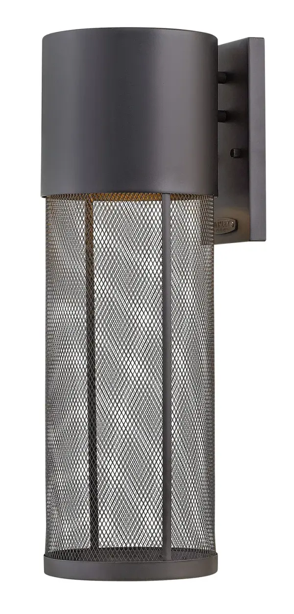 The Aria LED wall sconce delivers contemporary style with practical outdoor performance. Its durable aluminum construction and stainless steel mesh shade create visual interest while meeting Dark Sky compliance standards.