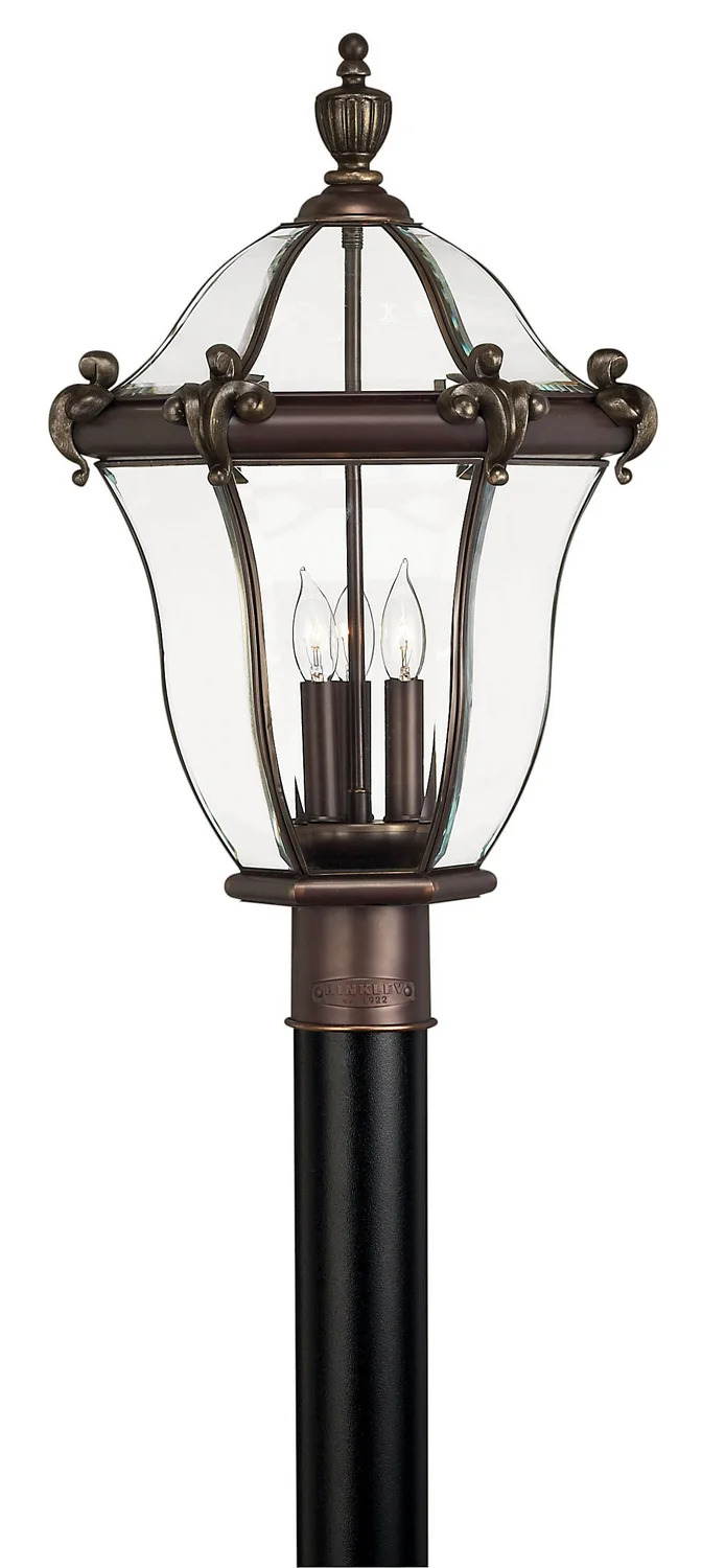 San Clemente LED Post Top or Pier Mount Lantern in Copper Bronze