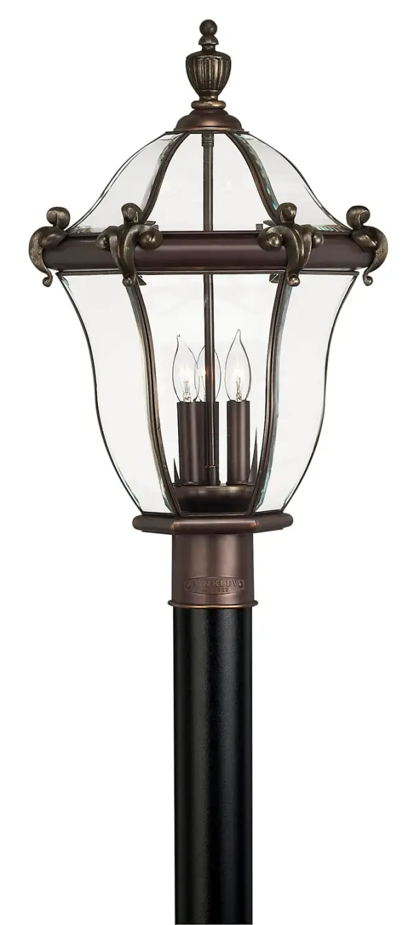 San Clemente LED Post Top or Pier Mount Lantern in Copper Bronze