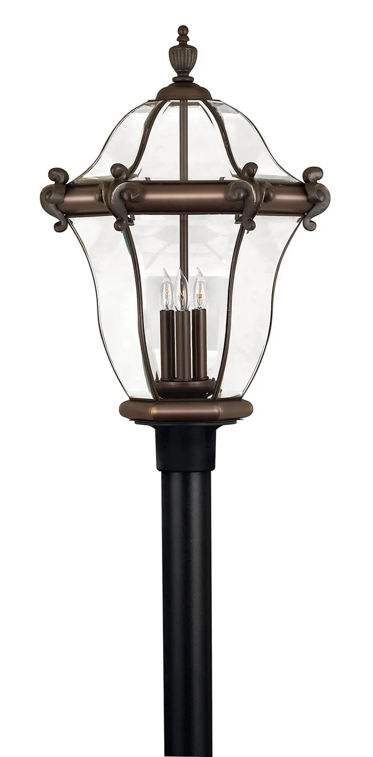 San Clemente LED Post Top or Pier Mount Lantern in Copper Bronze