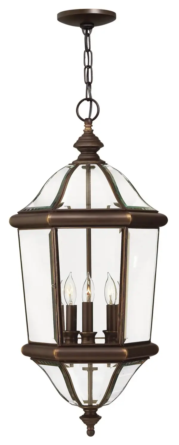 Augusta LED Hanging Lantern in Copper Bronze