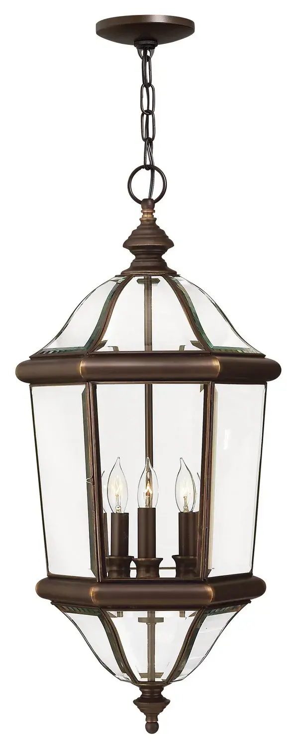 Augusta LED Hanging Lantern in Copper Bronze