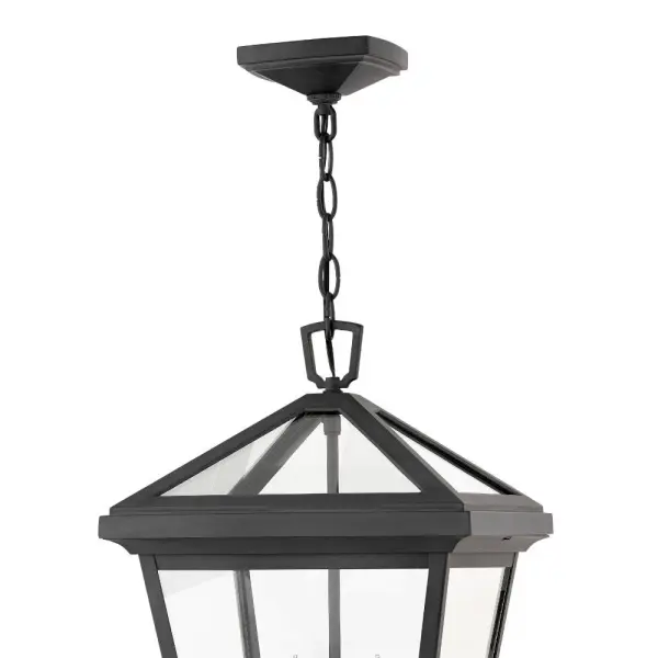 The clean and classic design of Alford Place features a precision die-cast frame, hanging arm and top loop, paired with a sealed glass roof, providing excellent illumination from all sides. - alternate view