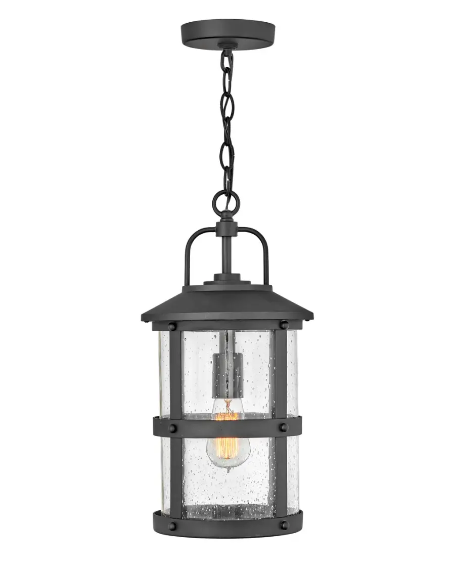 Lakehouse LED Hanging Lantern in Black