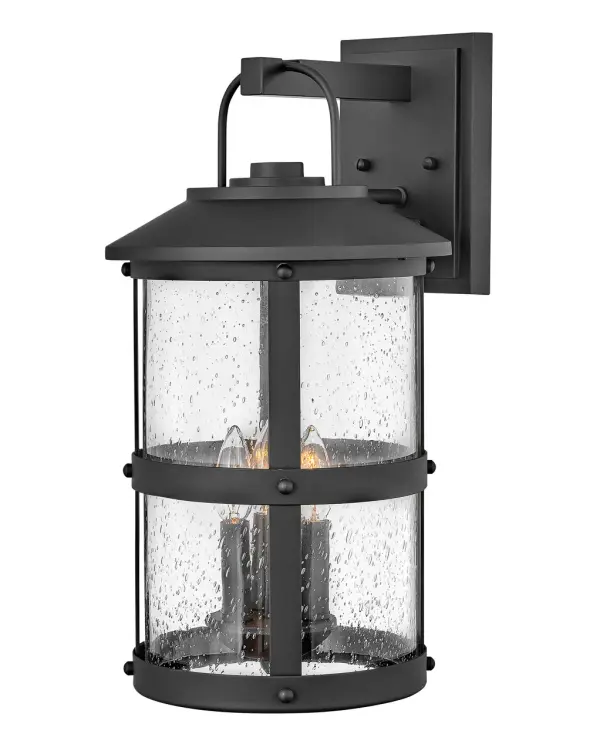 The Lakehouse LED wall mount combines farmhouse simplicity with coastal character. Cast aluminum construction and wet-rated certification ensure lasting outdoor performance, while clear seedy glass adds vintage appeal.
