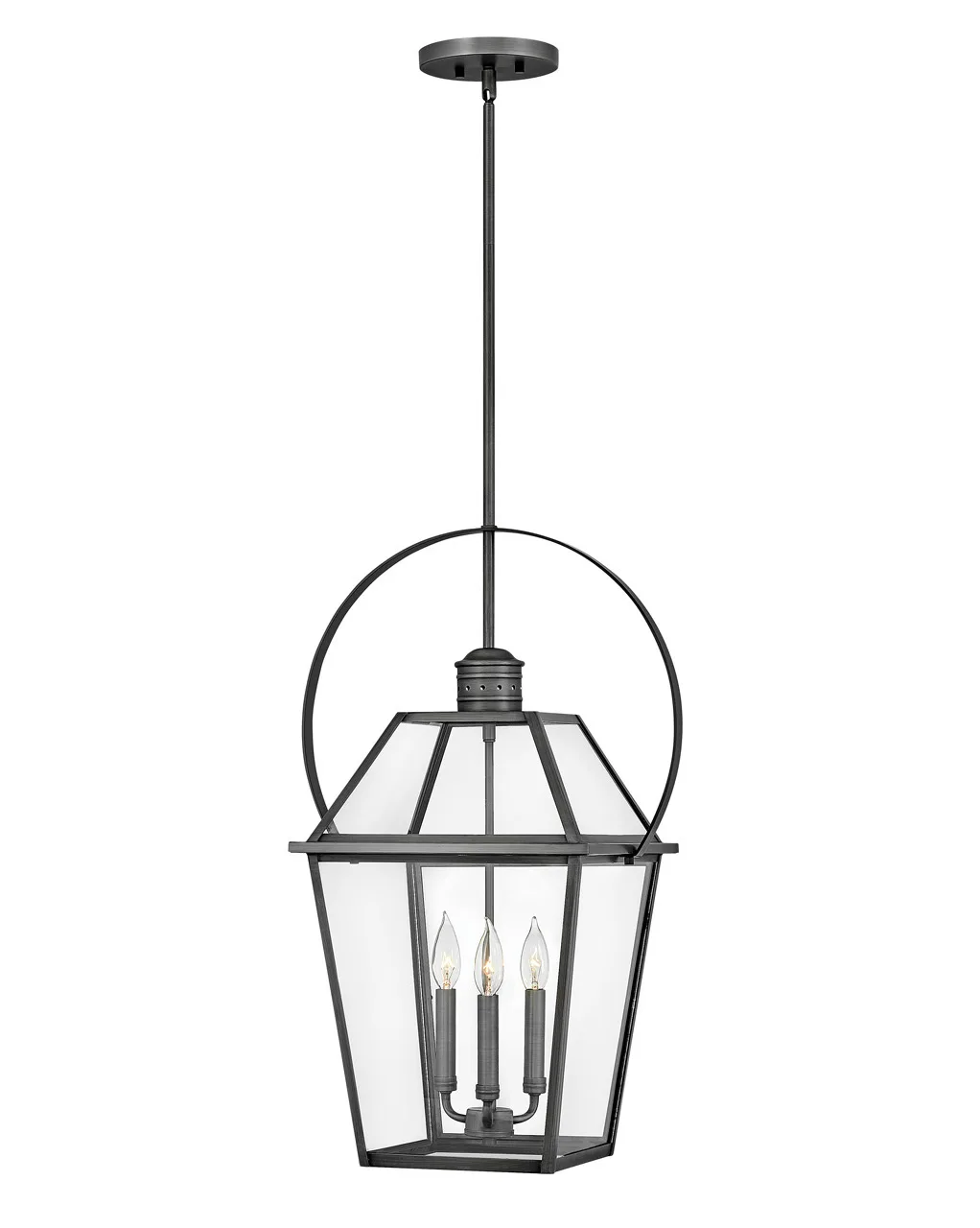 Nouvelle LED Hanging Lantern in Blackened Brass