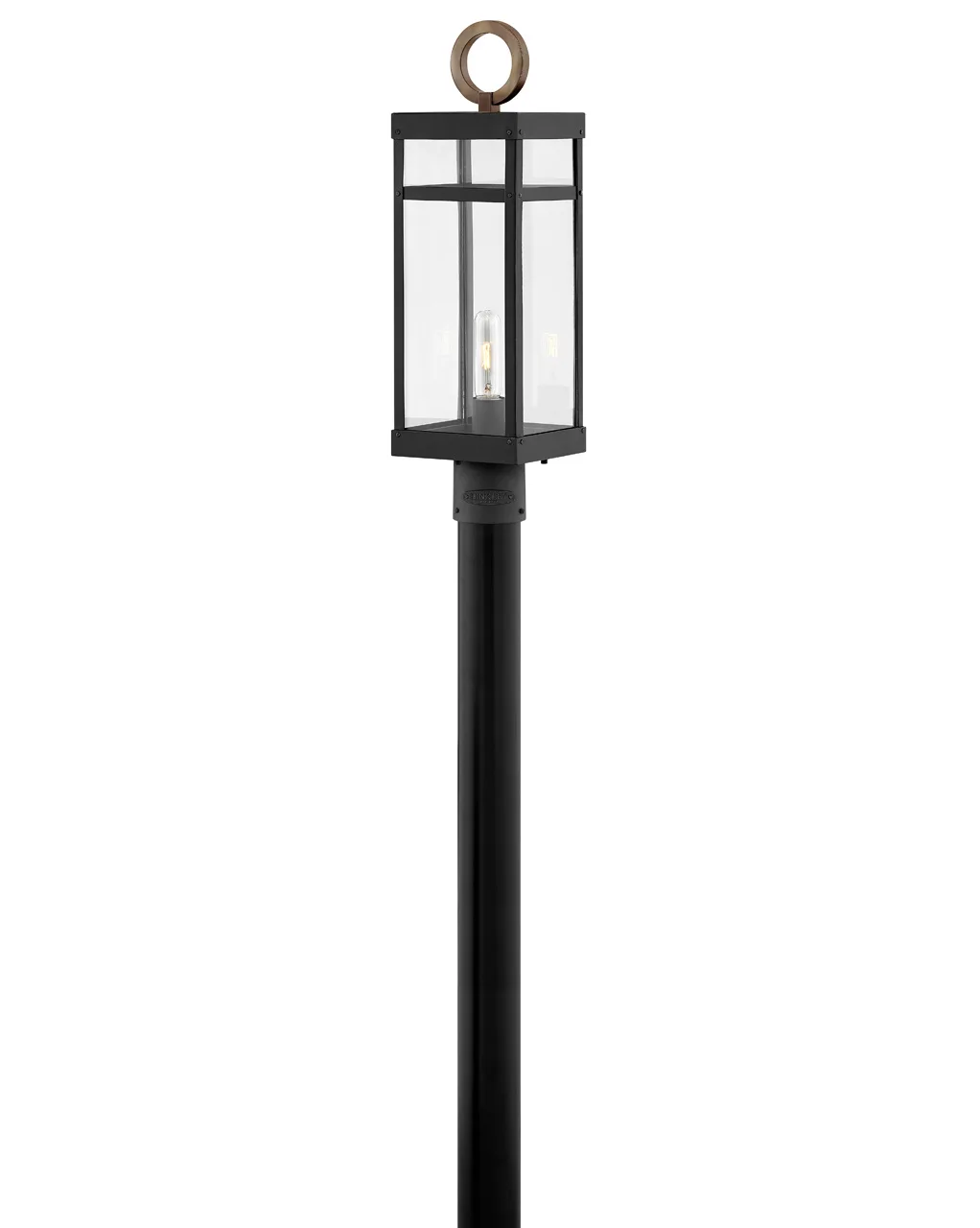 Porter LED Post Top or Pier Mount Lantern in Black