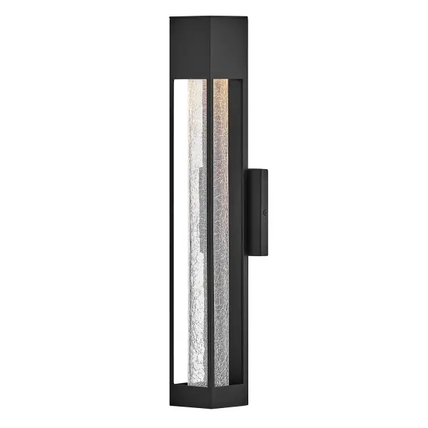 The Vapor LED Wall Lantern combines modern minimalism with eye-catching crackled glass. Its compact profile and wet-rated construction make it ideal for contemporary outdoor spaces requiring both style and durability.