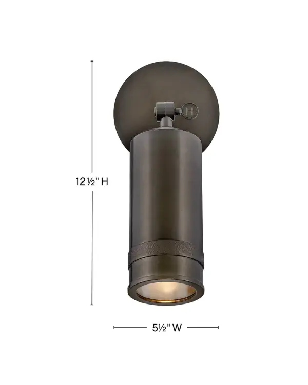 Designed to stand out rather than blend in, Pratt’s spotlight design with knurled detailing accentuates indoor or outdoor settings with sophisticated style. Black Oxide and Heritage Brass finishes effortlessly complement any architectural or décor aesthetic. - alternate view
