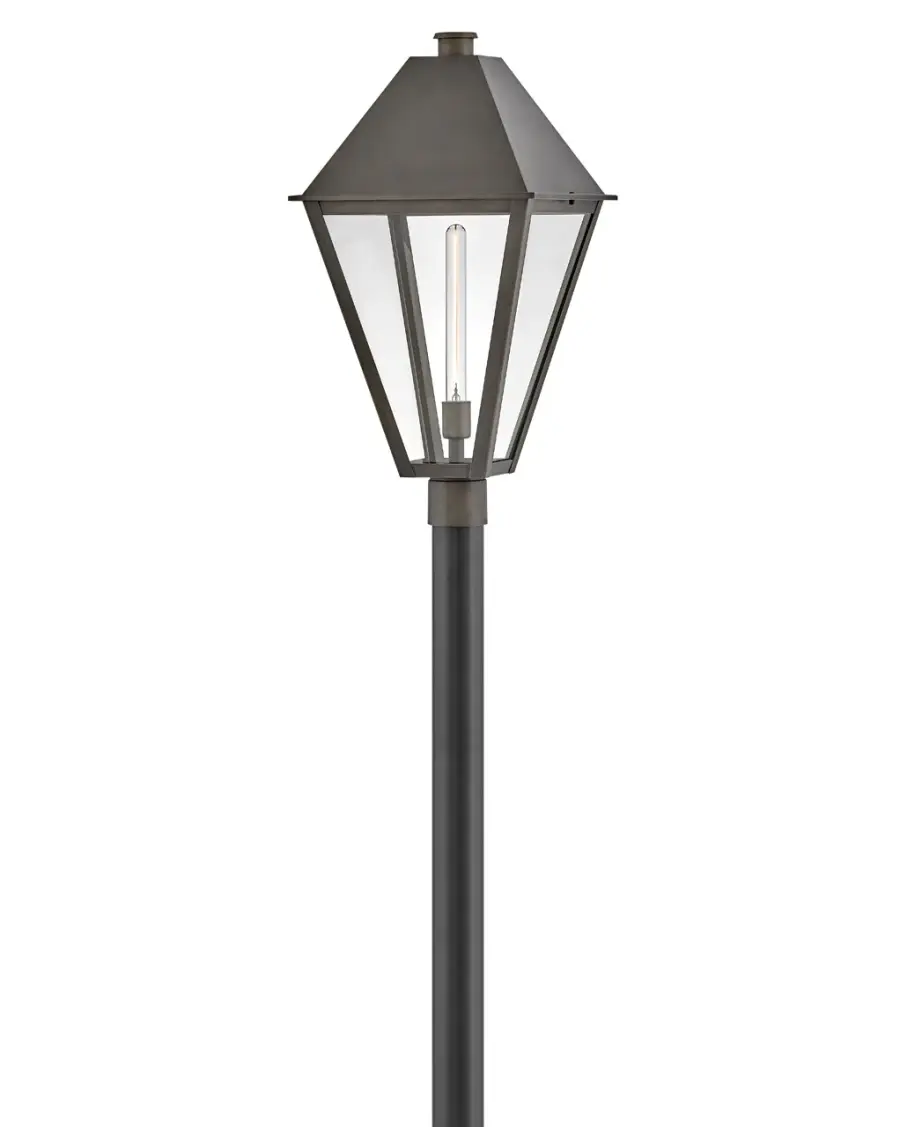 Endsley LED Post Mount in Blackened Brass
