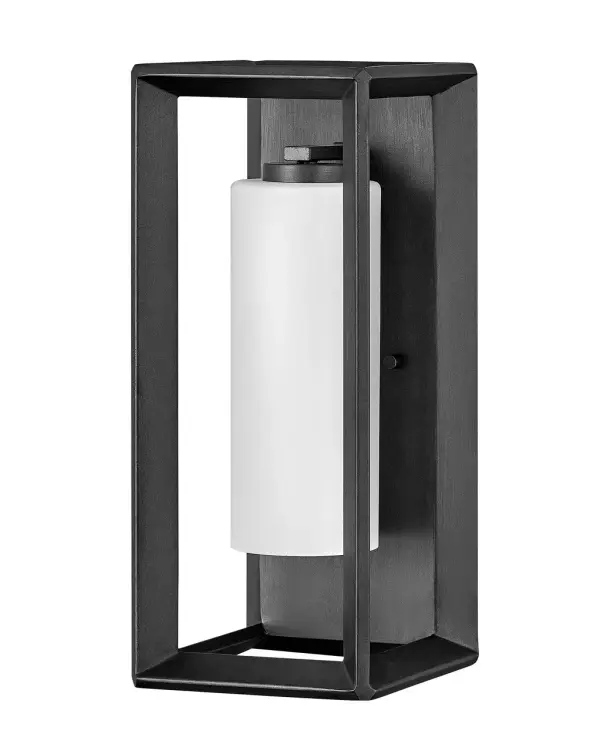 The Rhodes LED Wall Mount combines handsome proportions with practical versatility. Its wet-rated construction and integrated LED make it ideal for both exterior and interior applications, while the etched opal glass provides warm, diffused illumination.