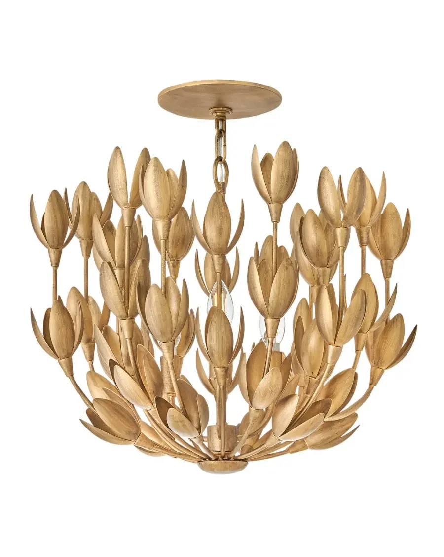 Flora LED Convertible Semi-Flush Mount in Burnished Gold - Image 3