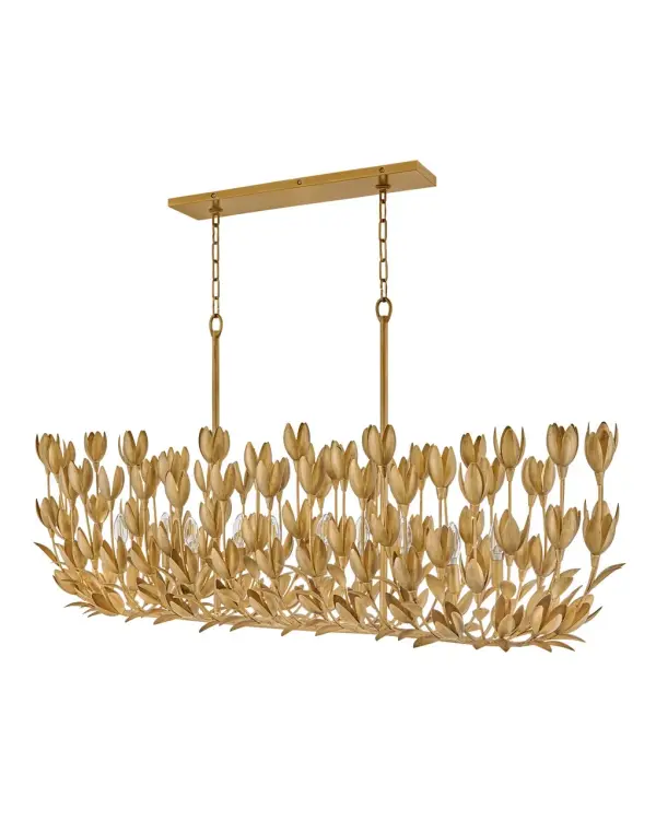 Flora LED Linear Chandelier in Burnished Gold - Image 3