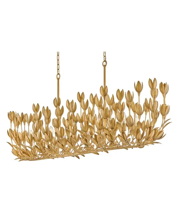 Flora LED Linear Chandelier in Burnished Gold - Image 4