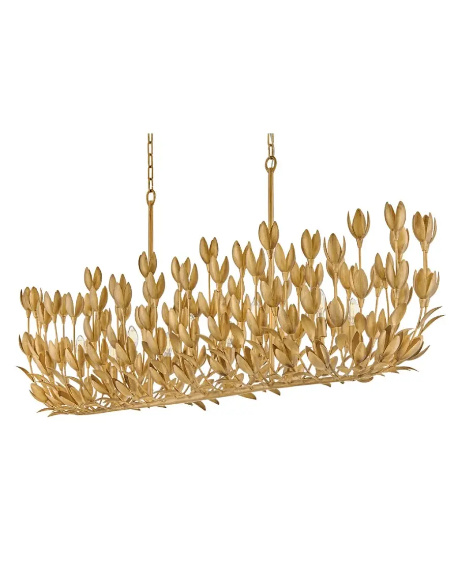 Flora LED Linear Chandelier in Burnished Gold - Image 4