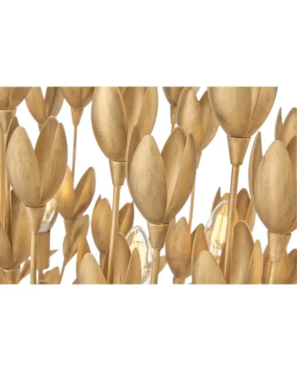 Flora LED Linear Chandelier in Burnished Gold - Image 5