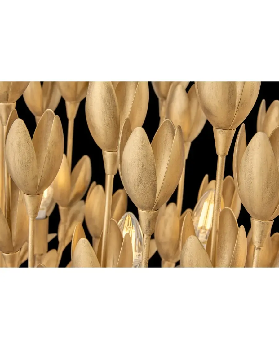 Flora LED Linear Chandelier in Burnished Gold - Image 6