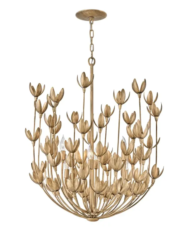 Flora LED Chandelier in Burnished Gold - Image 13