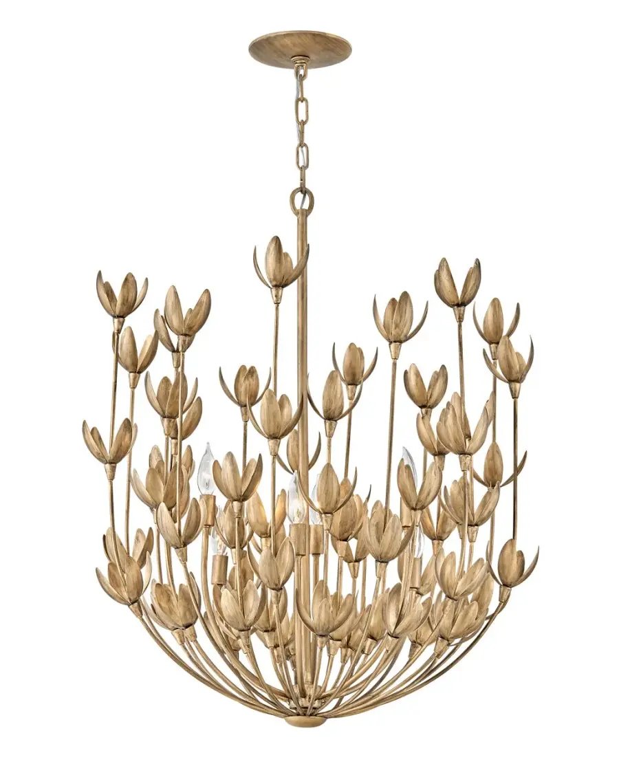 Flora LED Chandelier in Burnished Gold - Image 13