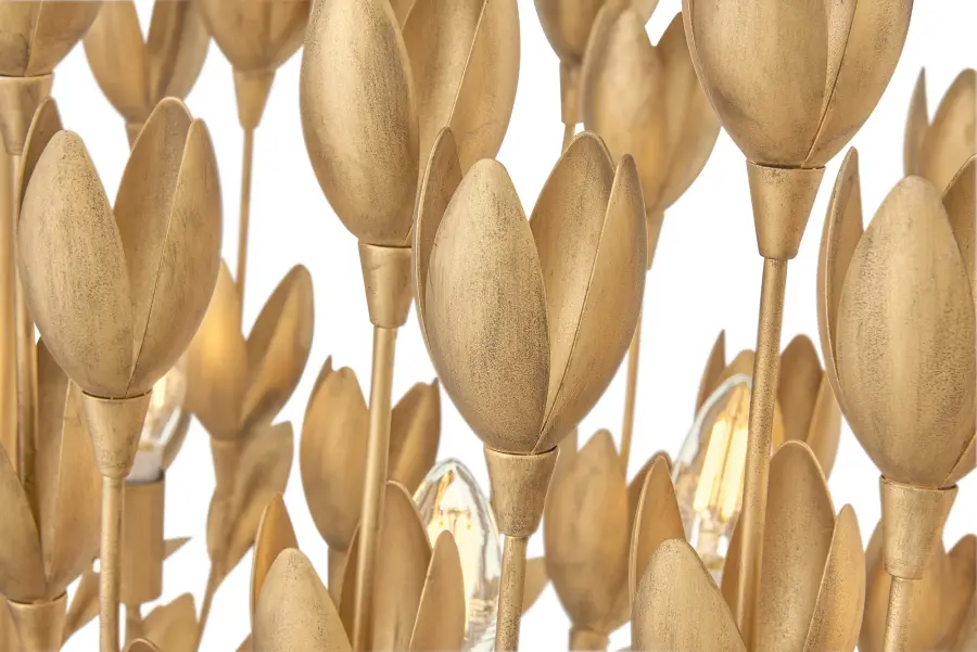 Flora LED Chandelier in Burnished Gold - Image 4