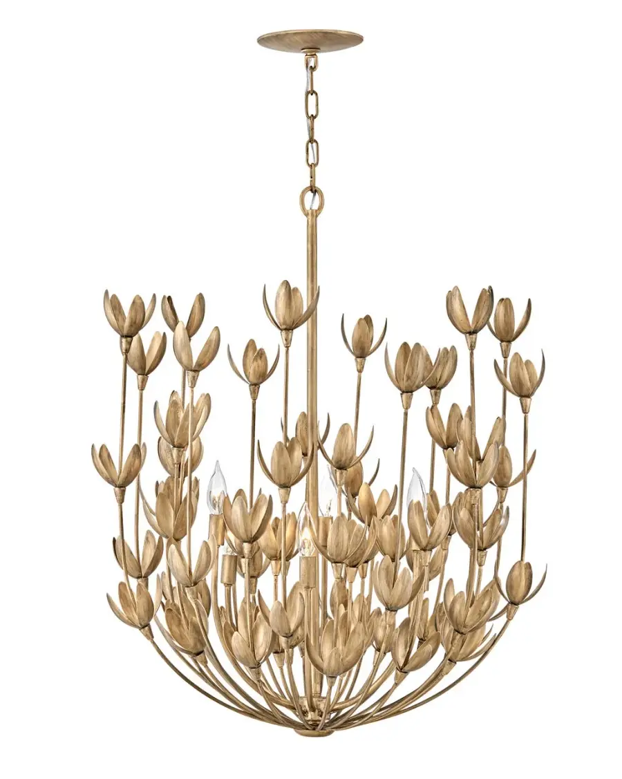 Flora LED Chandelier in Burnished Gold - Image 9