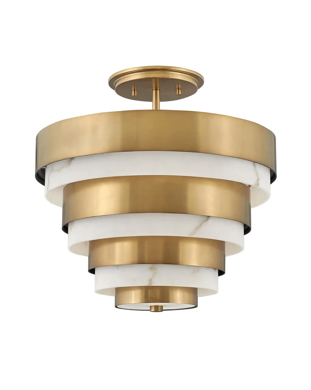 Echelon LED Semi-Flush Mount in Heritage Brass