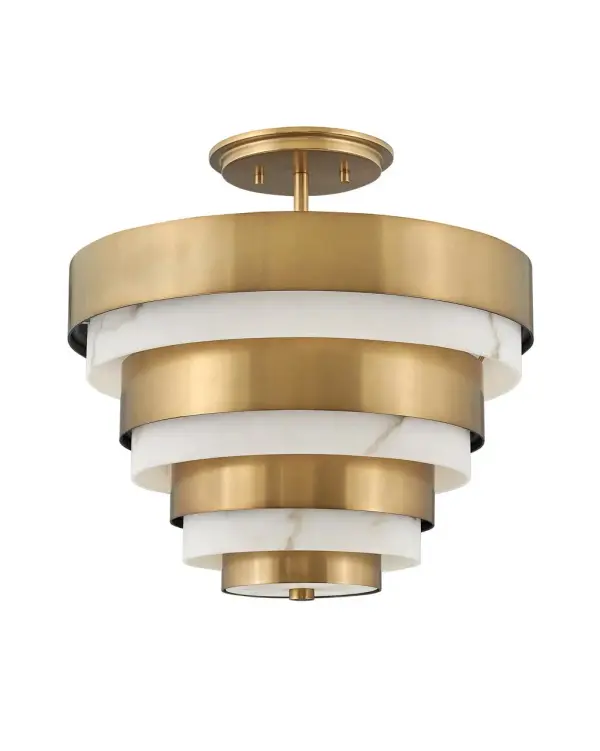 Breathing inspiration drawn from the classic style of Art Deco, Echelon, from our Lisa McDennon Collection, is a multi-tier style in a gleaming Heritage Brass finish. Through her global travels, Lisa McDennon pulls captivating style and trends and incorporates them into her product designs.
