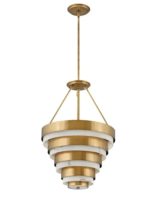 Breathing inspiration drawn from the classic style of Art Deco, Echelon, from our Lisa McDennon Collection, is a multi-tier style in a gleaming Heritage Brass finish. Through her global travels, Lisa McDennon pulls captivating style and trends and incorporates them into her product designs.