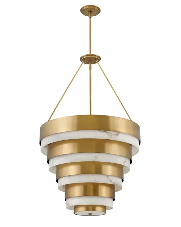 Breathing inspiration drawn from the classic style of Art Deco, Echelon, from our Lisa McDennon Collection, is a multi-tier style in a gleaming Heritage Brass finish. Through her global travels, Lisa McDennon pulls captivating style and trends and incorporates them into her product designs.
