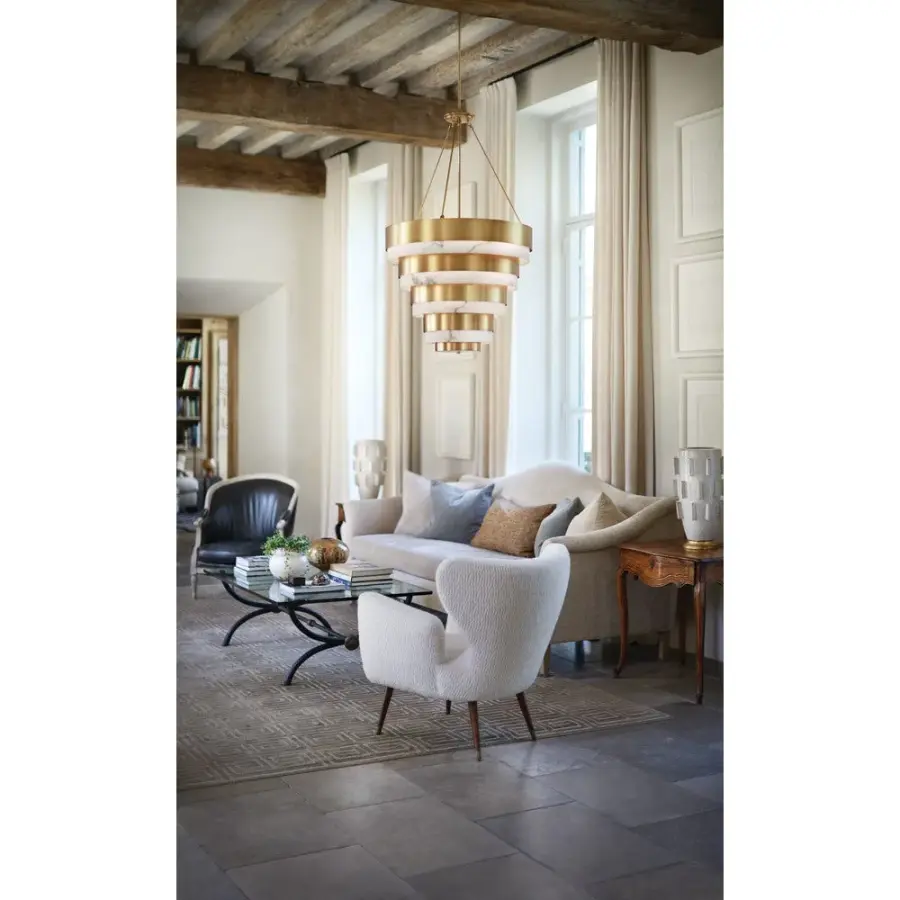Echelon LED Chandelier in Heritage Brass - Image 6