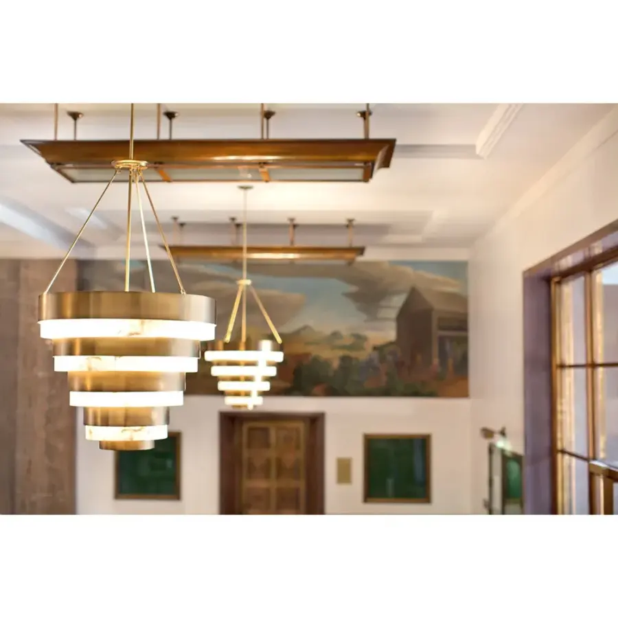 Echelon LED Chandelier in Heritage Brass - Image 9